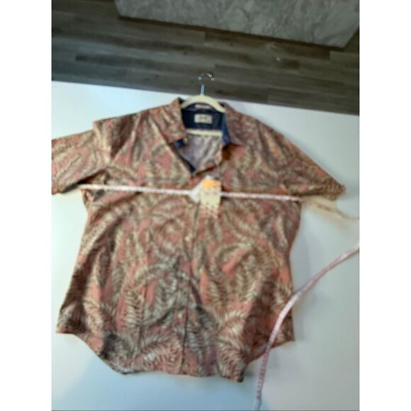 NWT Jachs NY short-sleeve button-up shirt with a tropical Hawaiian print.  Size - Picture 9 of 9